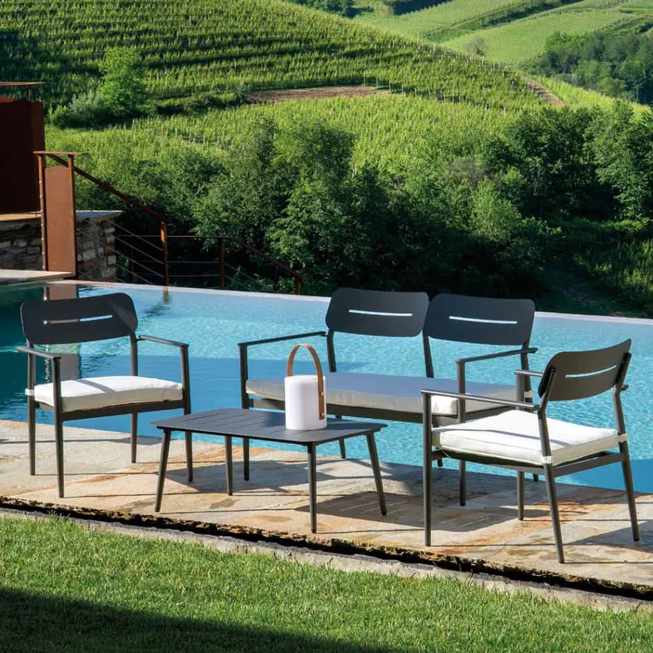 Garden Lounge Made of Aluminum of Different Finishes - Souvenir Viadurini