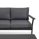 Anthracite Aluminum Living Room and Anthracite Fabric Cushions - Villaggio Viadurini