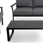 Anthracite Aluminum Living Room with Anthracite Fabric Cushions - Villaggio Viadurini