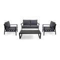 Anthracite Aluminum Living Room with Anthracite Fabric Cushions - Villaggio