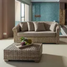 Outdoor lounge in natural Kubù fiber with cushions - Isildur Viadurini