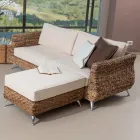 Outdoor Living Room in Banana Weaving with Cushions - Legolas Viadurini