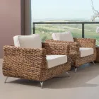 Outdoor Living Room in Banana Weaving with Cushions - Legolas Viadurini