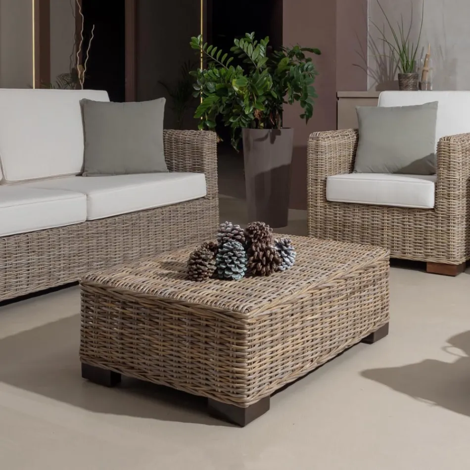 Outdoor Lounge in Gray Kubù with Cushions Included – Cerys Viadurini