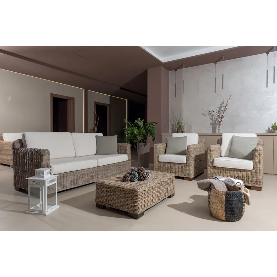 Outdoor Lounge in Gray Kubù with Cushions Included – Cerys Viadurini