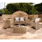 Outdoor Lounge in Gray Kubù with Seat Cushions - Nazgul Viadurini