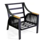 Living Room Made of Aluminum with Brazilian Teak Armrests - Diary Viadurini