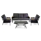 Living Room Made of Aluminum with Brazilian Teak Armrests - Diary Viadurini