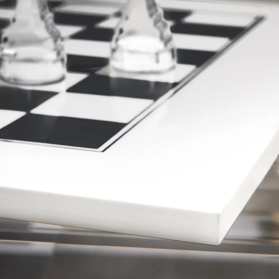 Modern Black or White Plexiglass Chessboard Made in Italy - Checkmate Viadurini