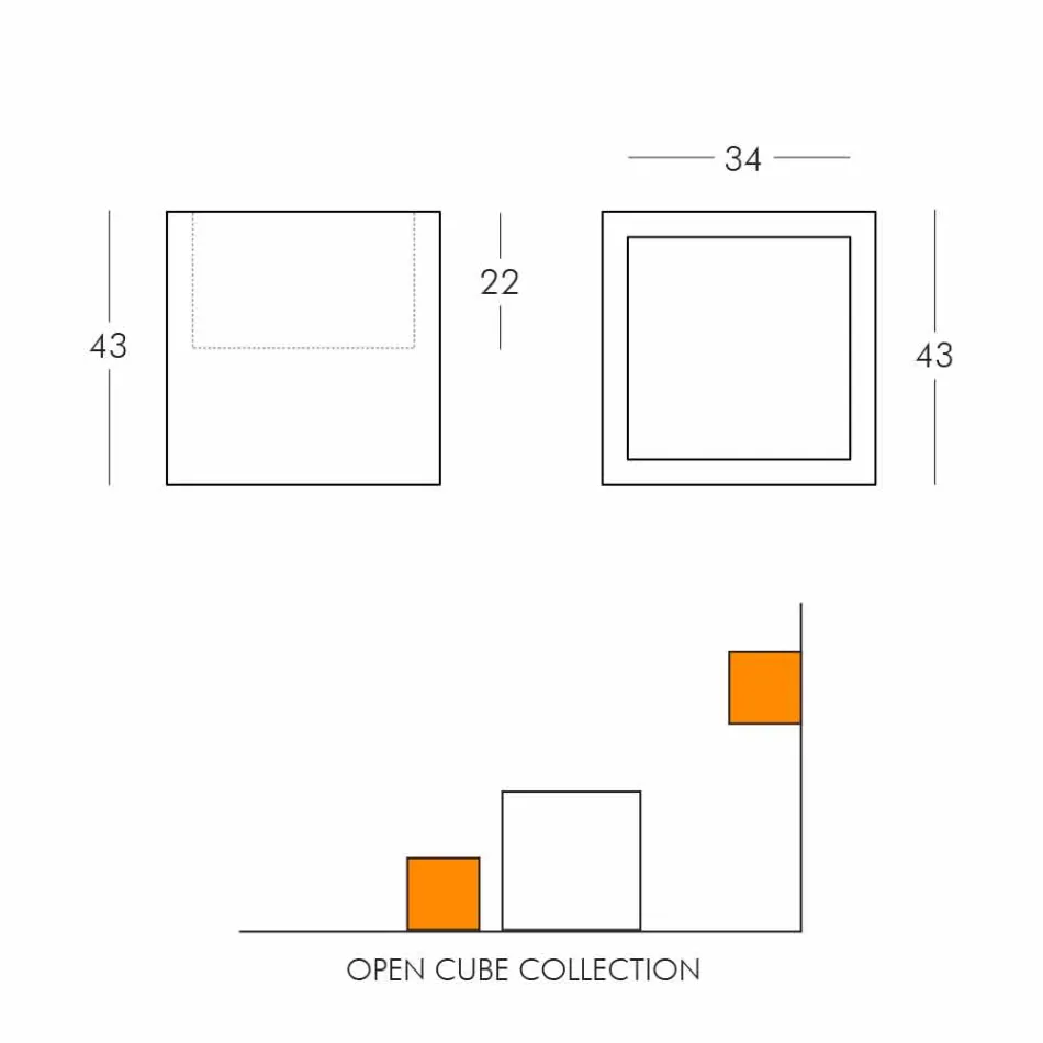 Cube luminous shelf Slide Open Cube modern design made in Italy Viadurini