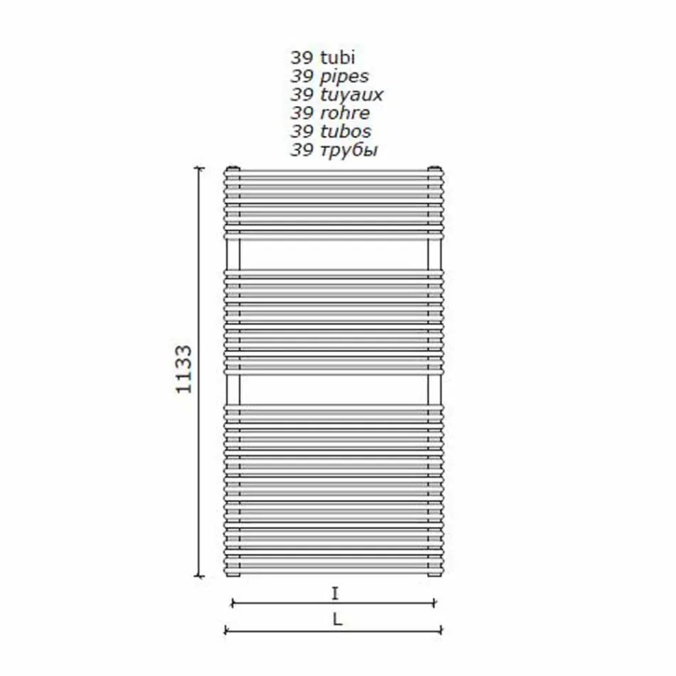 Vertical Design Hydraulic Bathroom Towel Warmer in Steel 1013 W - Griffin Viadurini