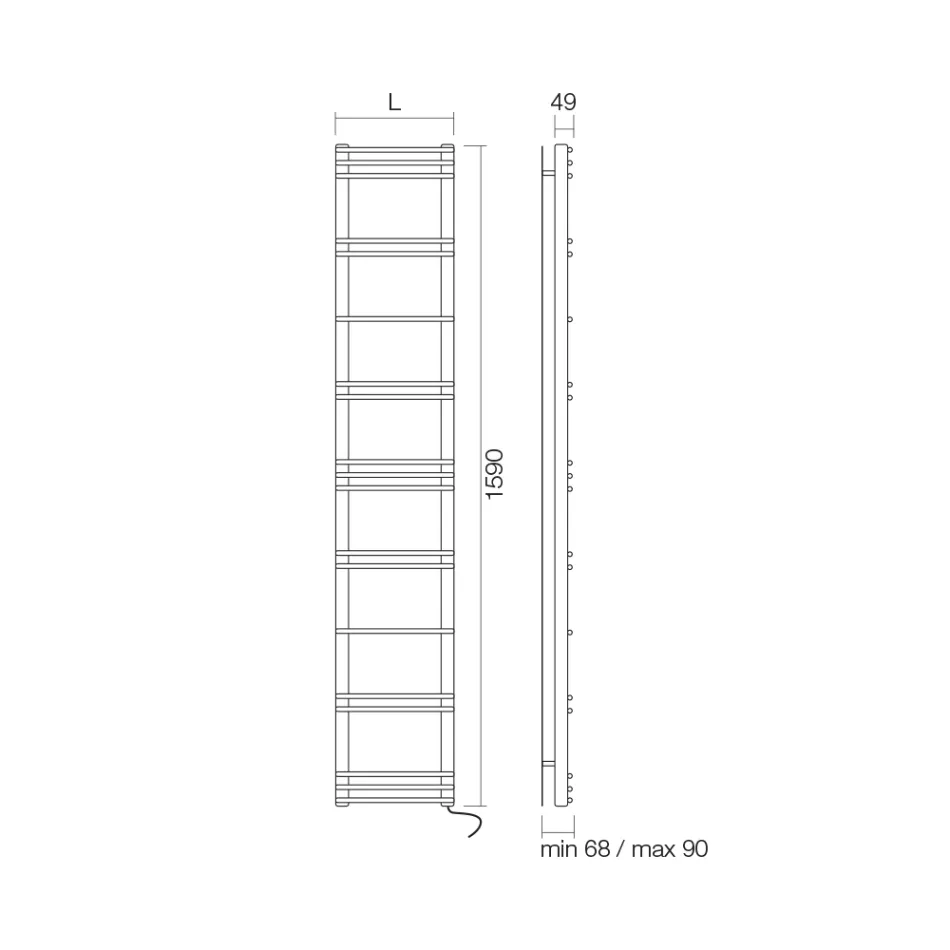 Towel Warmer with Electric System in Steel Made in Italy - Pineapple Viadurini