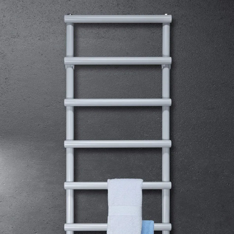 Electric Towel Warmer with Circular Elements Made in Italy - Strawberry Viadurini