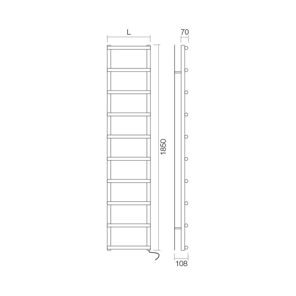 Electric Towel Warmer with Circular Elements Made in Italy - Strawberry Viadurini