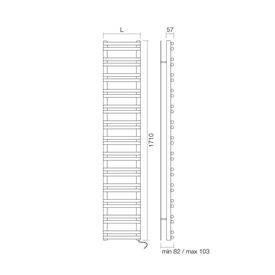 Electric Towel Warmer with Horizontal Elements Made in Italy - Amaretti Viadurini