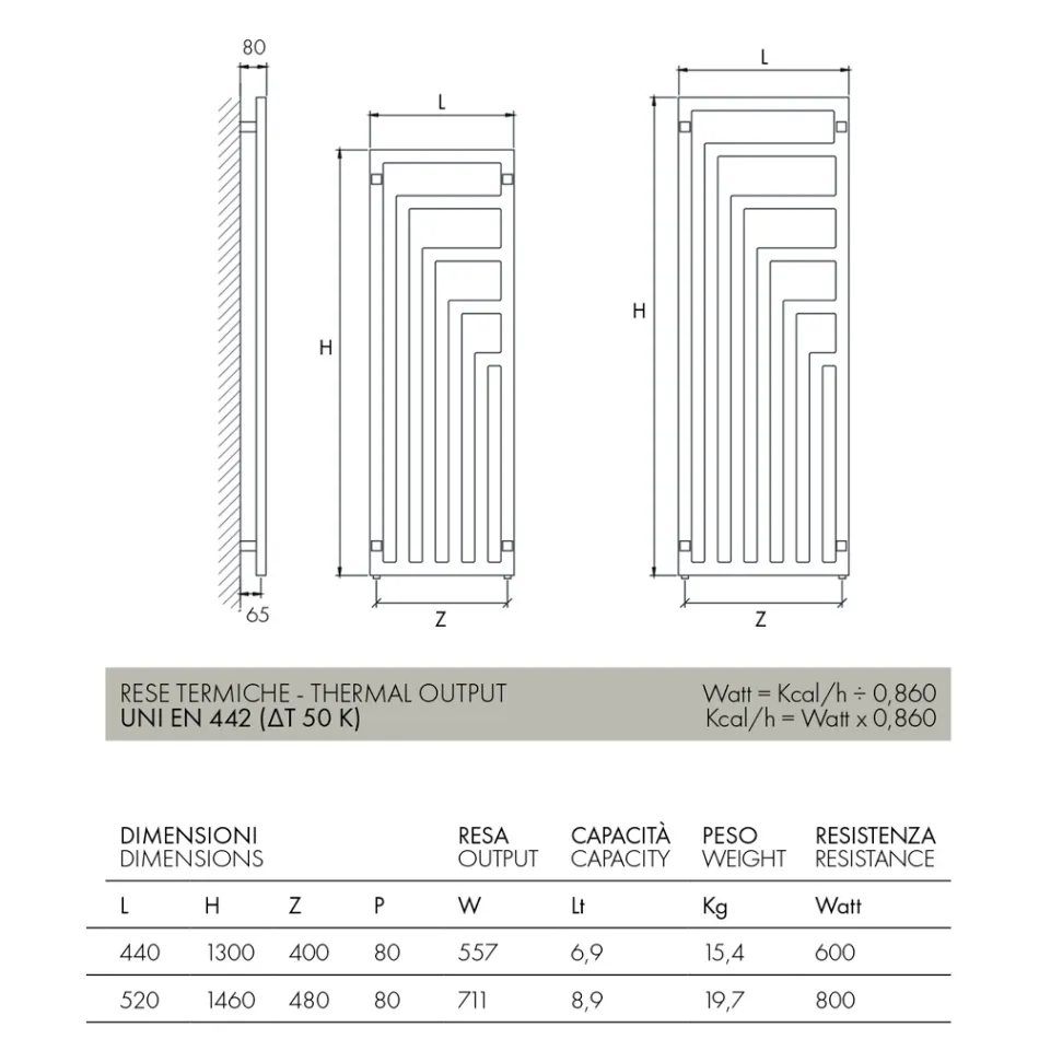 Electric Steel Towel Warmer with Modern Design Made in Italy - Potentia Viadurini
