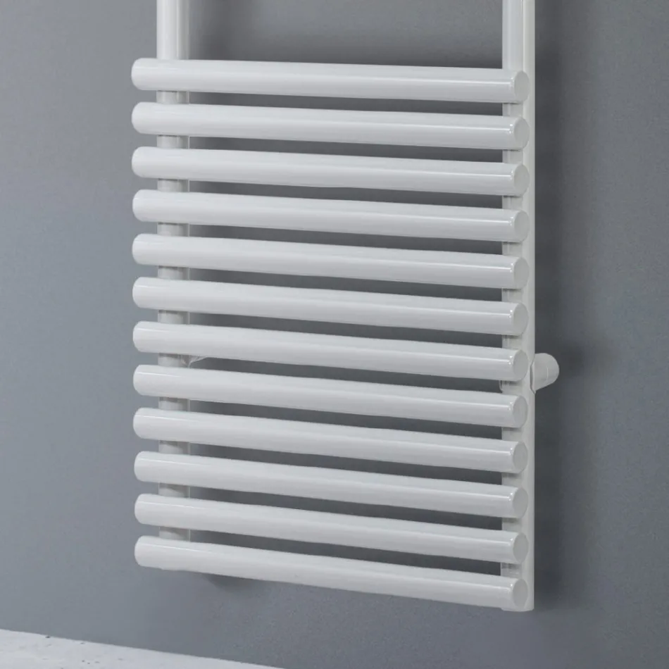 Electric Towel Warmer in Steel Pure White Finish Made in Italy - Lemon Viadurini