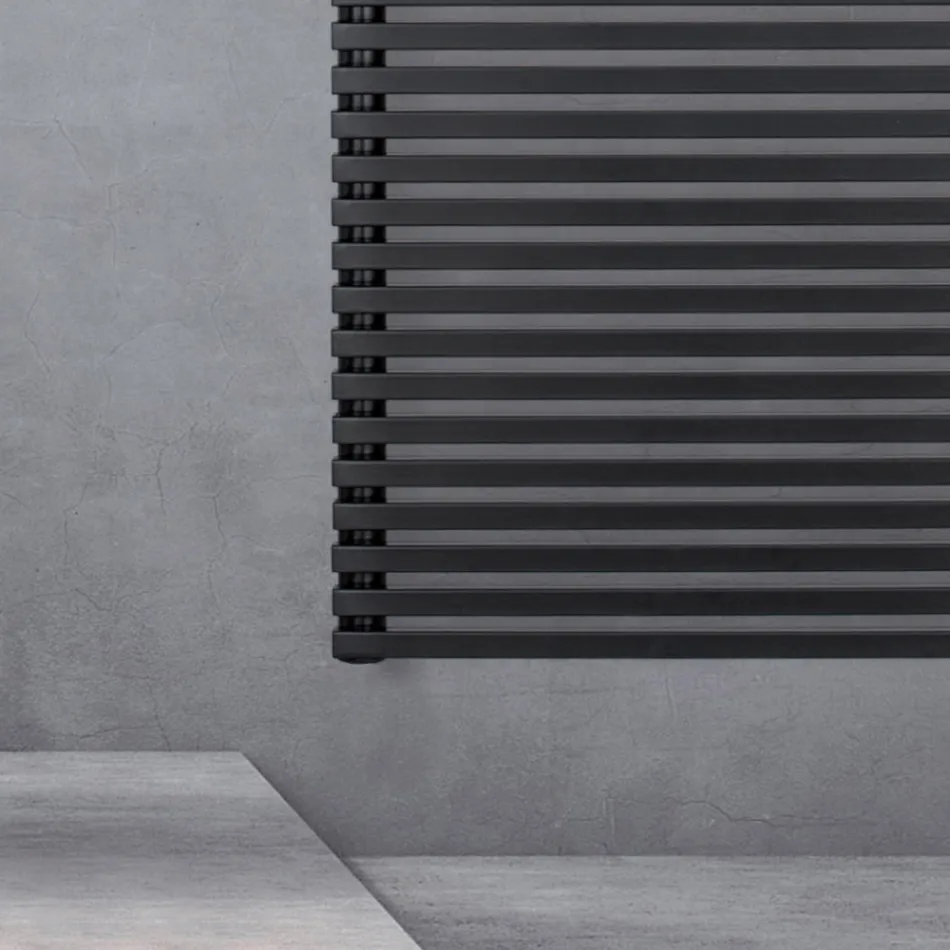 Electric Towel Warmer in Steel with Jet Black Finish Made in Italy - Brownies Viadurini