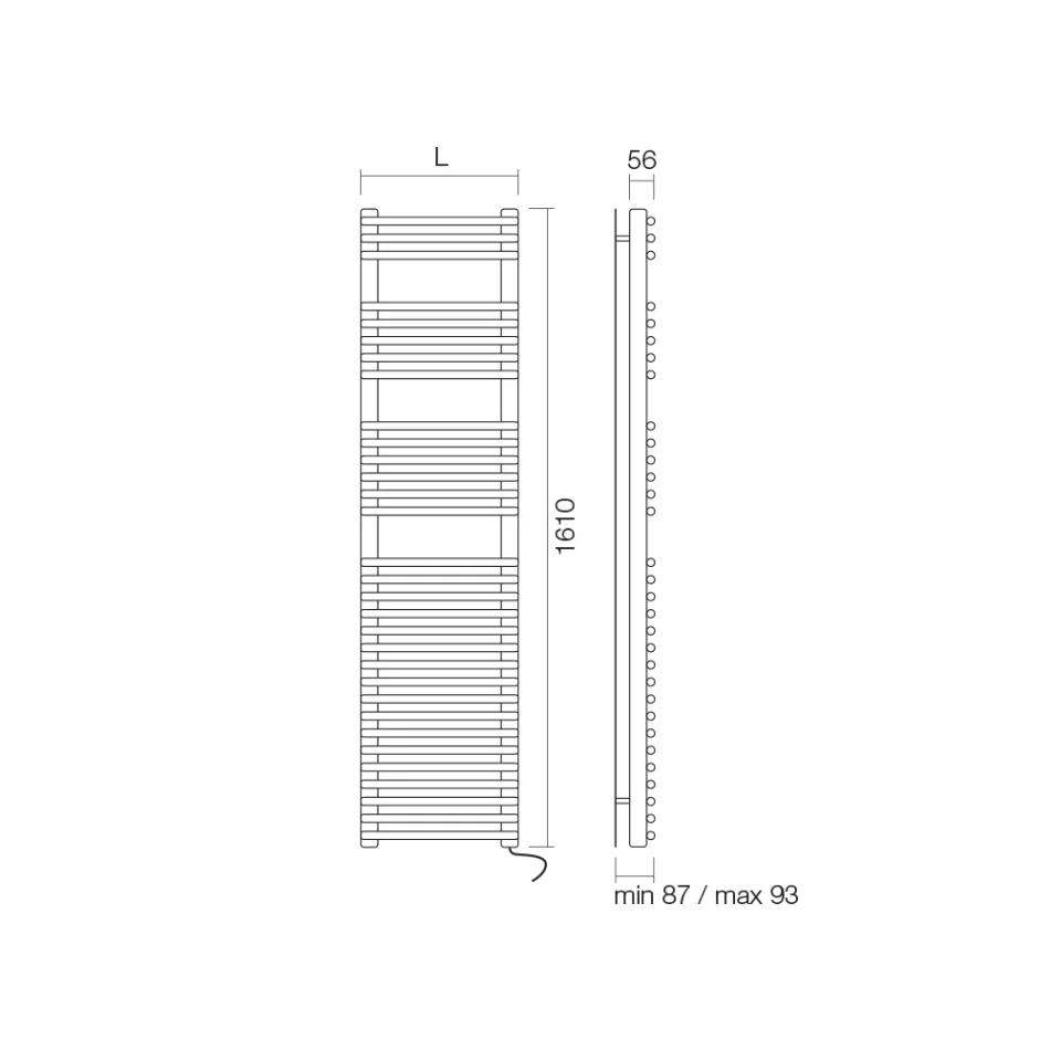 Electric Towel Warmer in Steel Satin Finish Made in Italy - Peel Viadurini