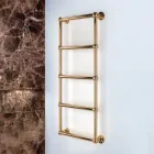 Electric Towel Warmer in Brass with Connection Spheres Made in Italy - Ricotta Viadurini