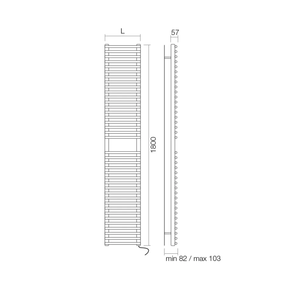 Electric towel warmer made of carbon steel - soft Viadurini