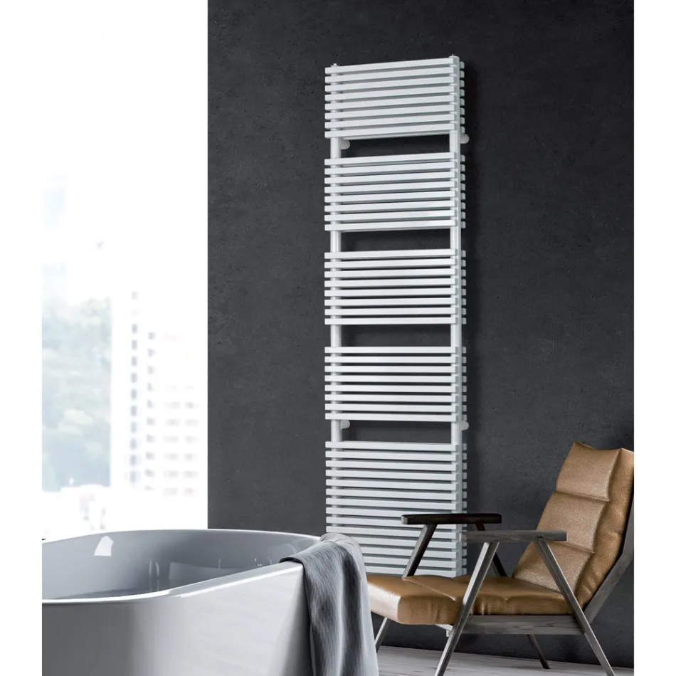 Hydraulic Towel Warmer with Double Section of Horizontal Elements - Pudding Viadurini