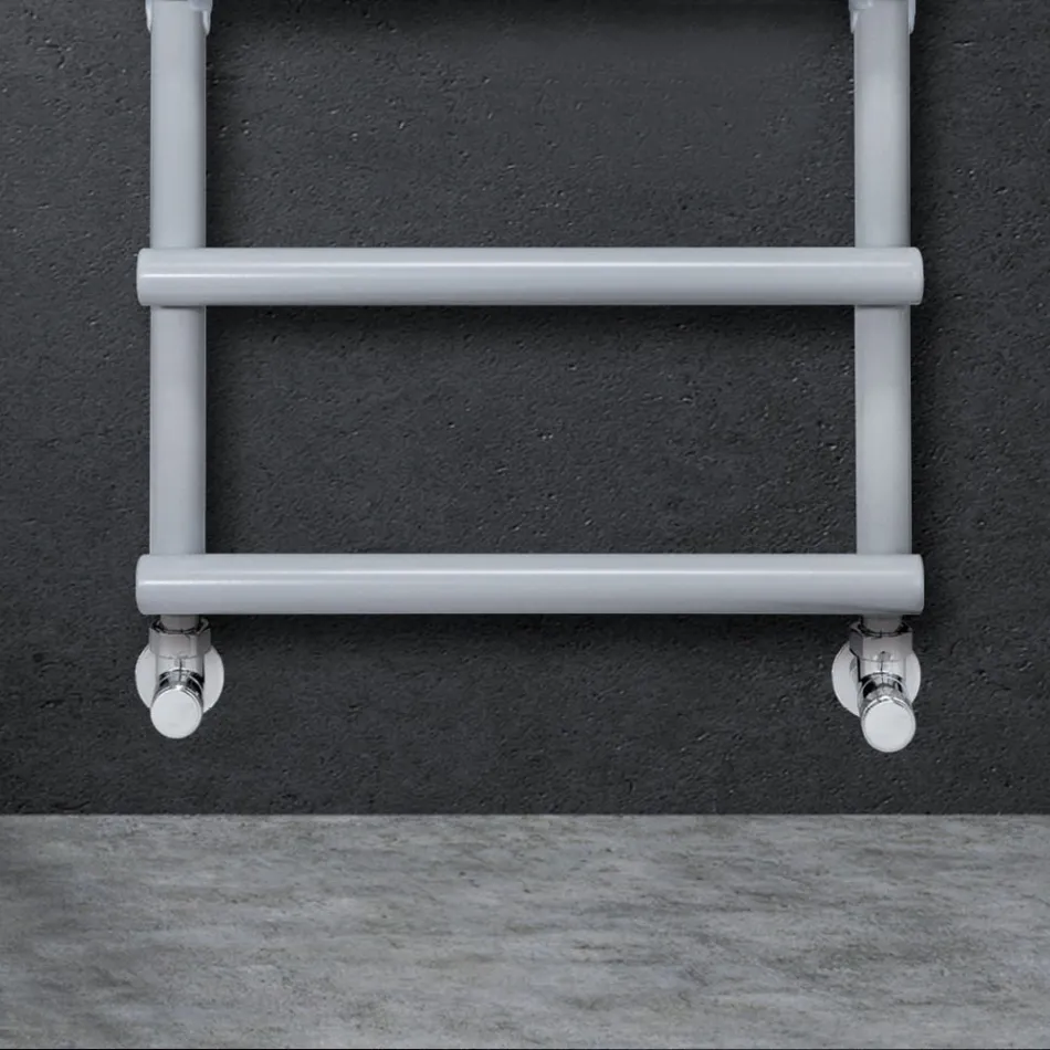 Hydraulic Towel Warmer with Circular Elements Made in Italy - Strawberry Viadurini