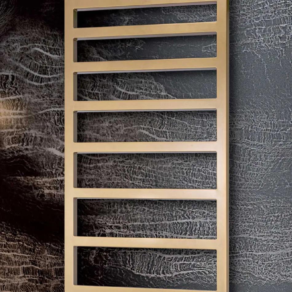 Hydraulic Towel Warmer with Simple Lines in Steel Made in Italy - Pistachio Viadurini