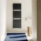 Black Carbon Steel Hydraulic Towel Warmer Made in Italy - Carezza Viadurini