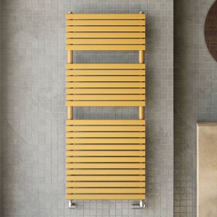 Hydraulic Towel Warmer in Carbon Steel Ochre Made in Italy - Tepore Viadurini