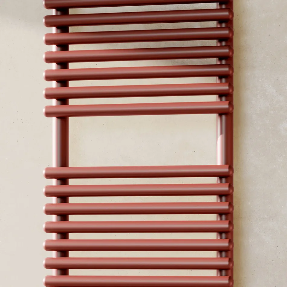 Hydraulic Towel Warmer in Carbon Steel Rust Made in Italy - Coccola Viadurini
