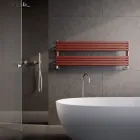 Hydraulic Towel Warmer in Carbon Steel Rust Matt Made in Italy - Fiaccole Viadurini