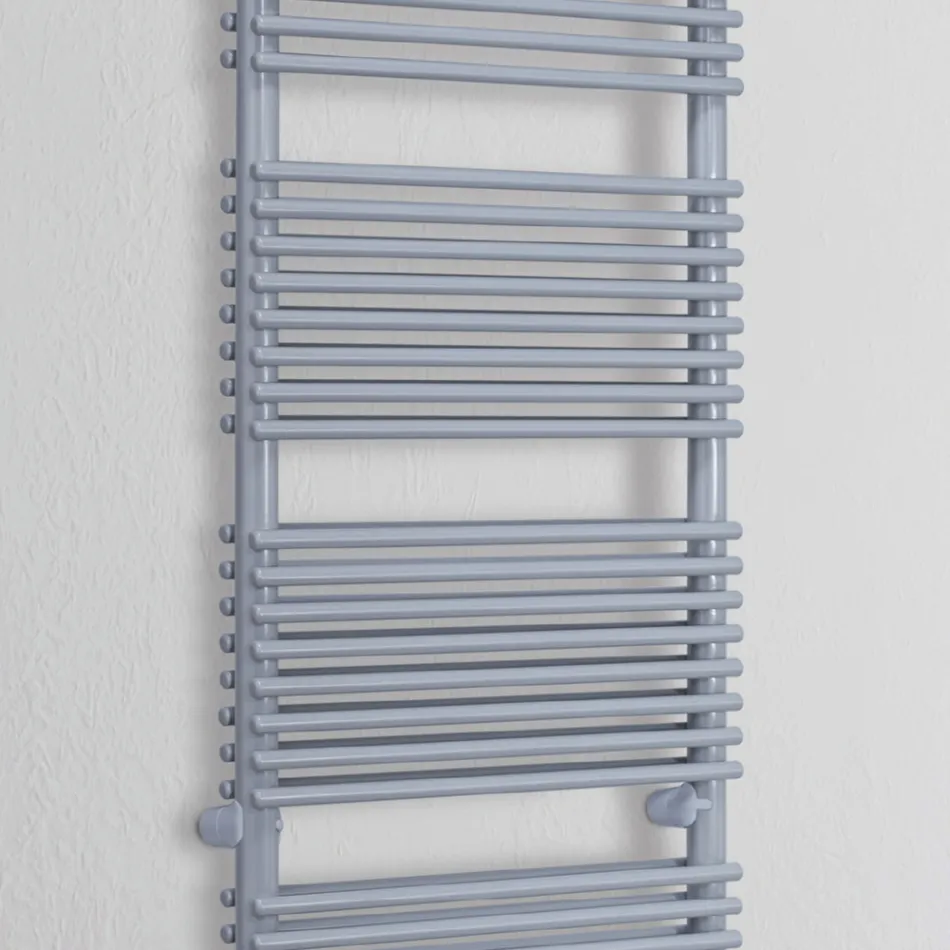 Hydraulic Towel Warmer in Steel Aluminum Finish Made in Italy - Brioches Viadurini