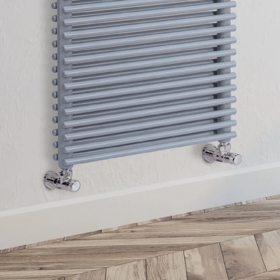 Hydraulic Towel Warmer in Steel Aluminum Finish Made in Italy - Brioches Viadurini