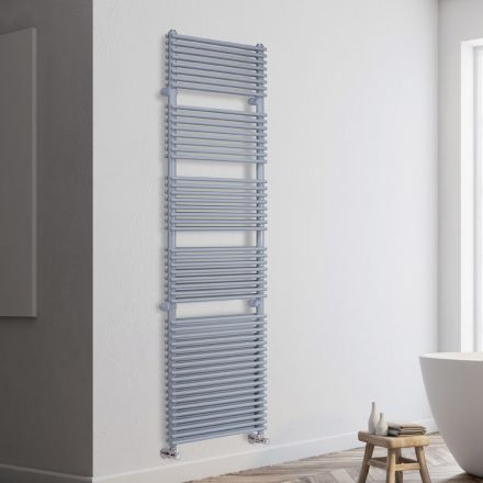 Hydraulic Towel Warmer in Steel with Aluminum Finish, Made in Italy - Brioches Viadurini
