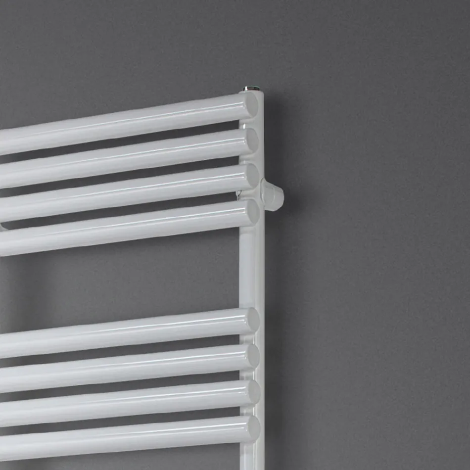 Hydraulic Towel Warmer in Steel Pure White Finish Made in Italy - Lemon Viadurini