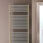 Hydraulic Towel Warmer in Steel Chrome and Gold Finish Made in Italy - Laura Viadurini