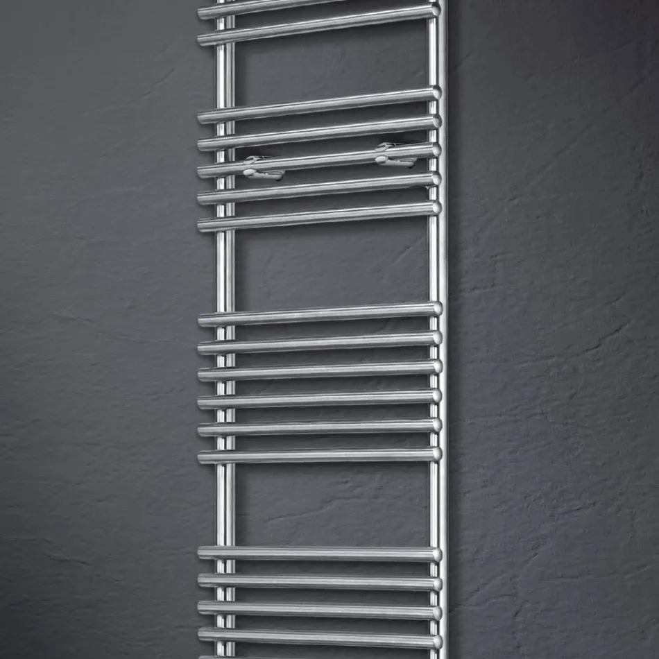 Hydraulic Towel Warmer in Steel Satin Finish Made in Italy - Peel Viadurini