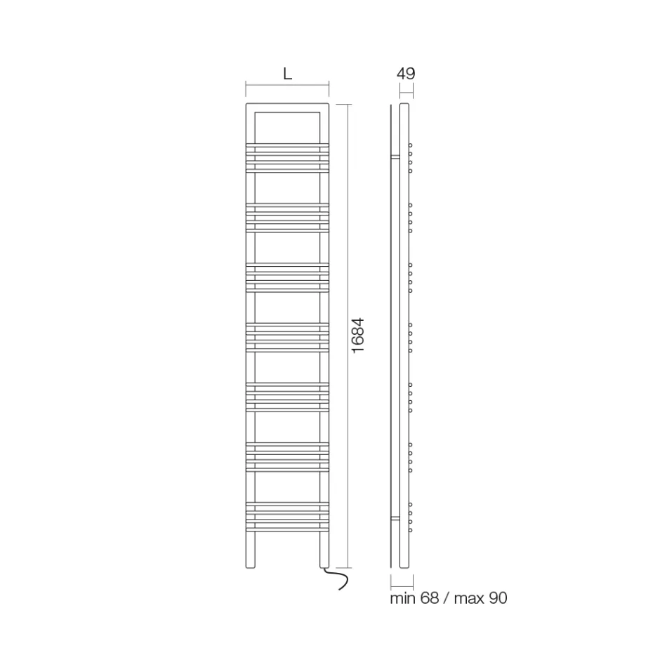 Steel Towel Warmer with Electric System Made in Italy - Rum Viadurini