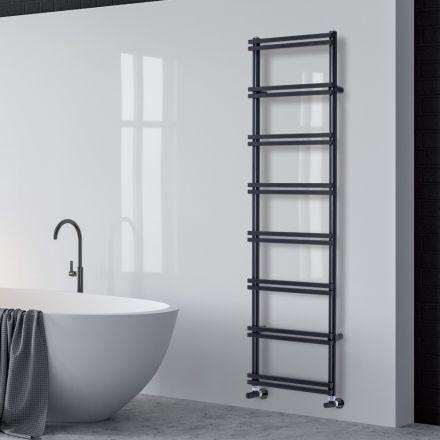 Mixed Towel Warmer with Vertical Collectors Made in Italy - Zenzero Viadurini