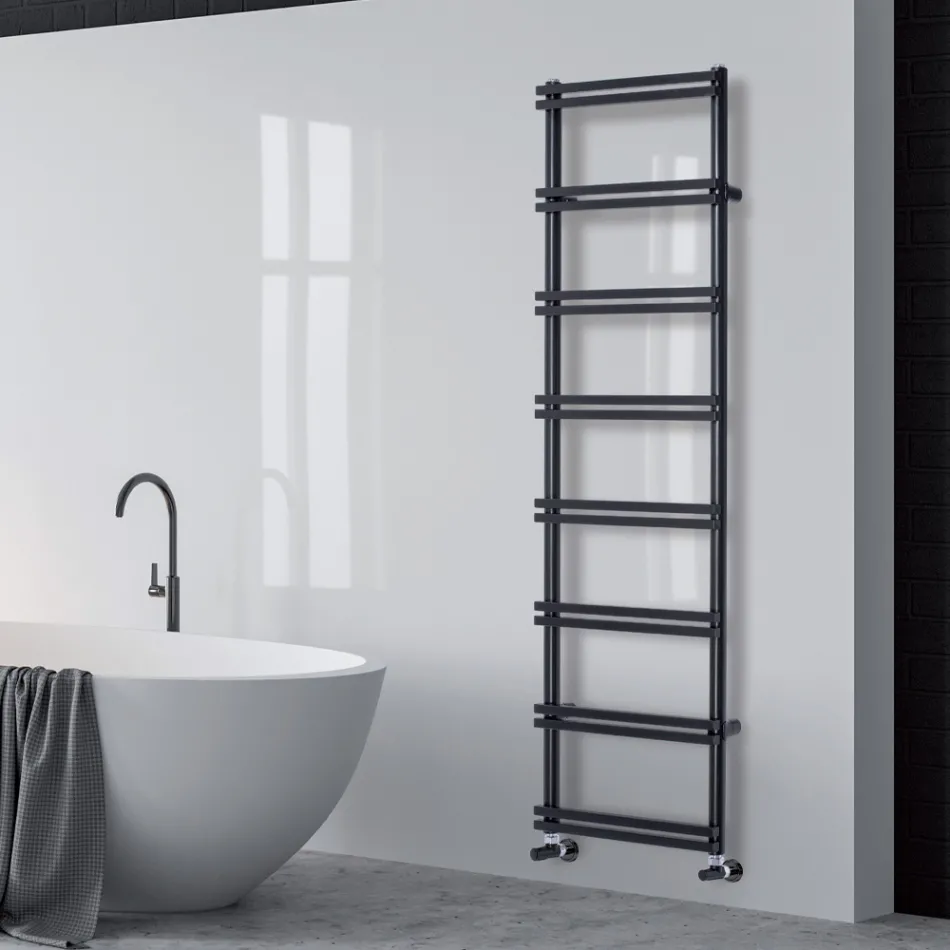 Mixed Towel Warmer with Vertical Manifolds Made in Italy - Ginger Viadurini