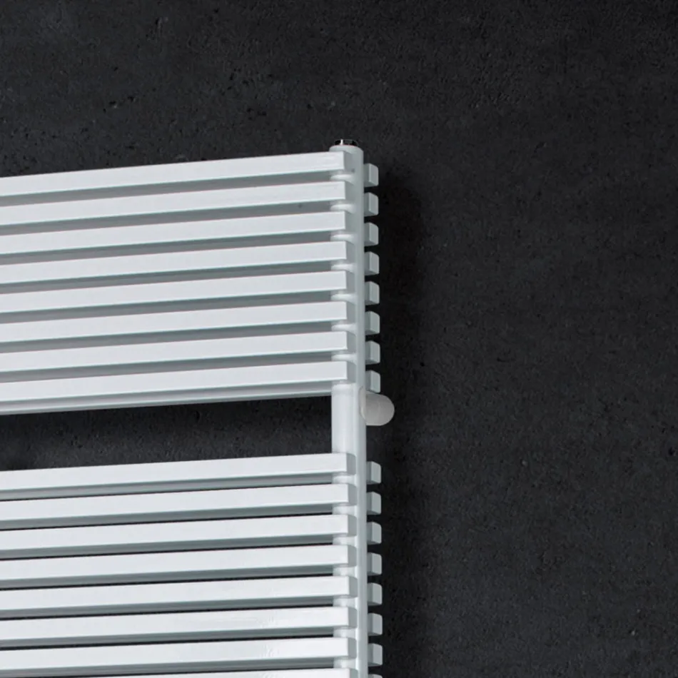 Mixed Towel Warmer with Double Section of Horizontal Elements - Pudding Viadurini