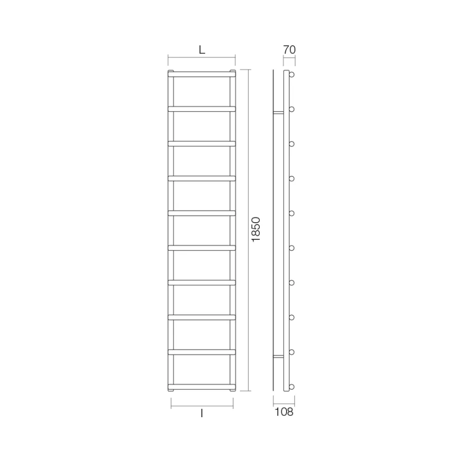 Mixed Towel Warmer with Circular Elements Made in Italy - Strawberry Viadurini