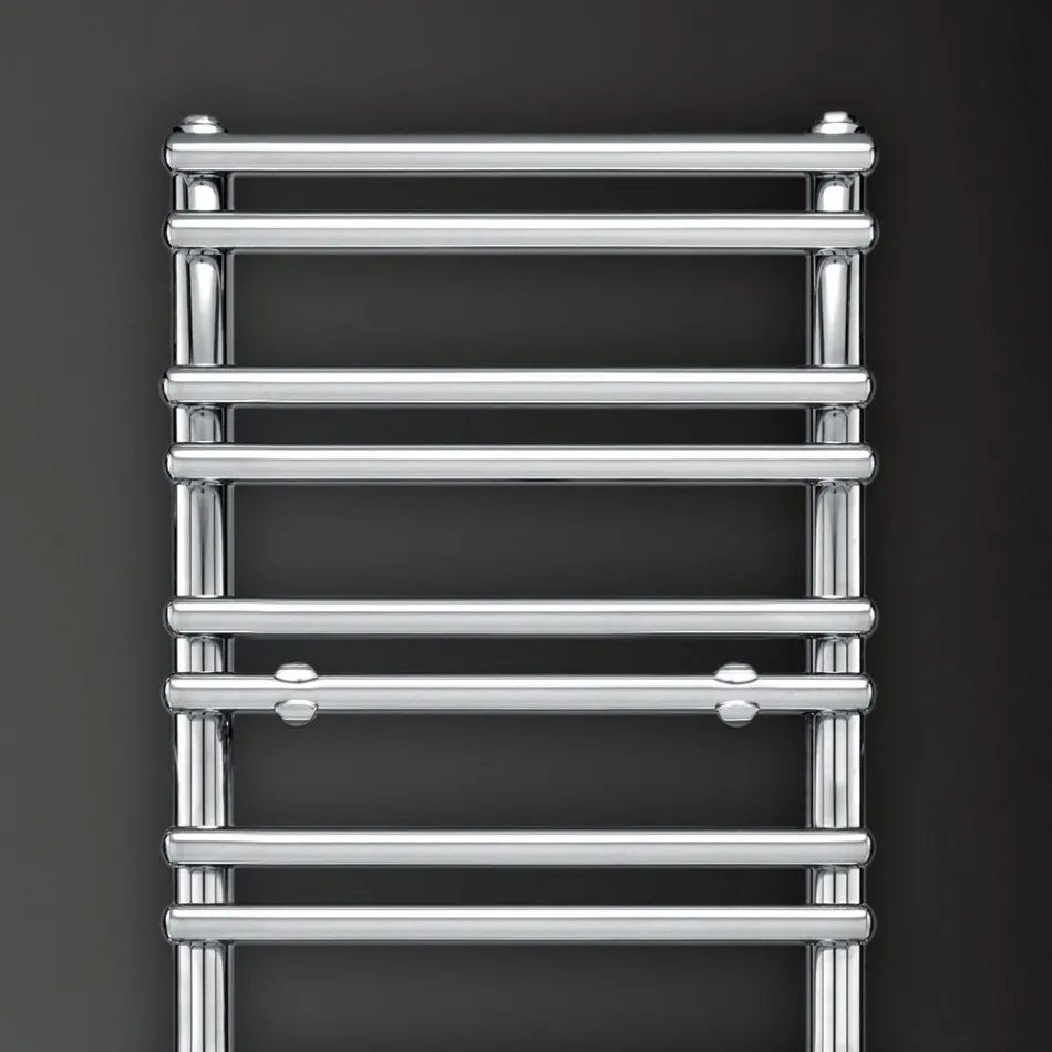 Mixed Towel Warmer with Horizontal Elements Made in Italy - Amaretti Viadurini