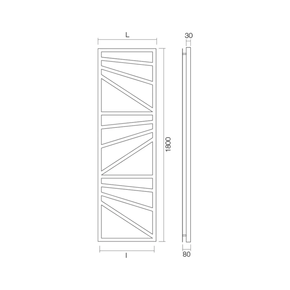 Mixed Towel Warmer with Square Elements Made in Italy - Almonds Viadurini
