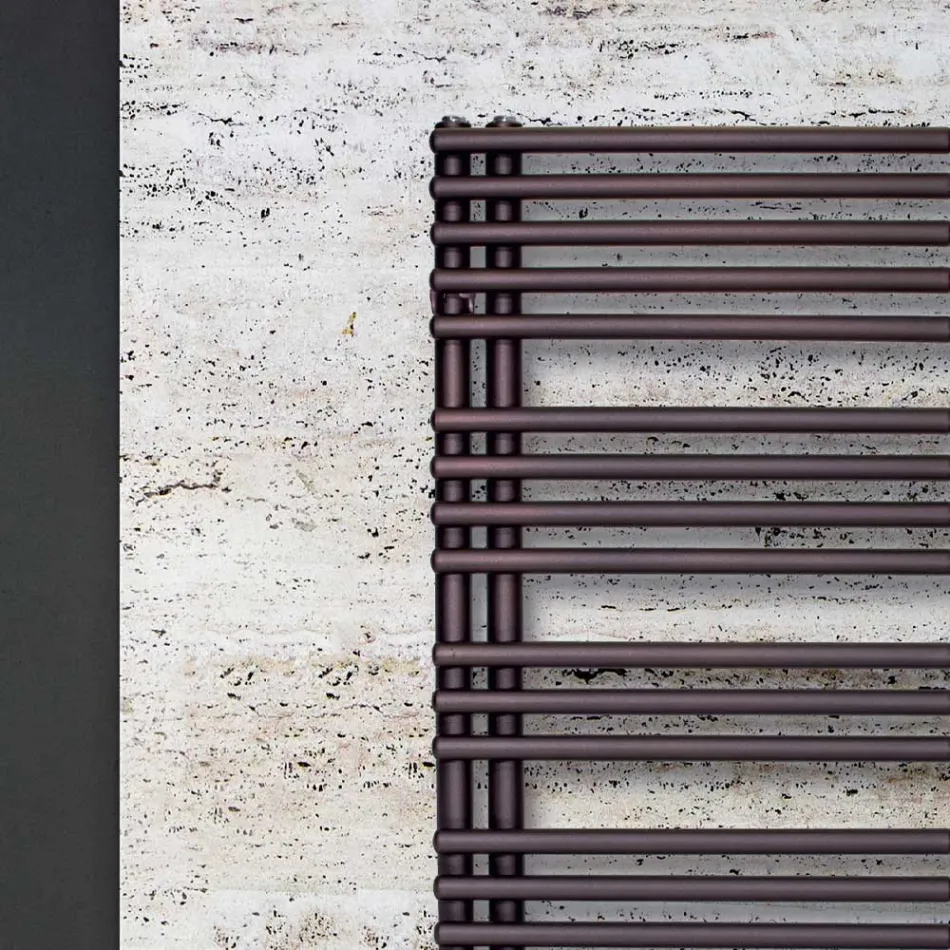 Mixed Towel Warmer in Carbon Steel Made in Italy - Cherries Viadurini