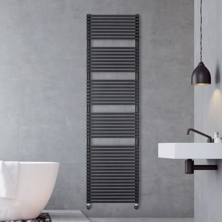 Mixed Towel Warmer in Steel Jet Black Finish Made in Italy - Brownies Viadurini