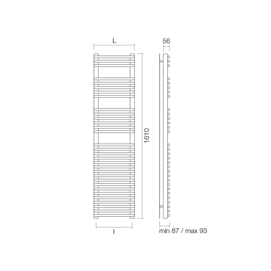 Mixed Towel Warmer in Steel Satin Finish Made in Italy - Peel Viadurini