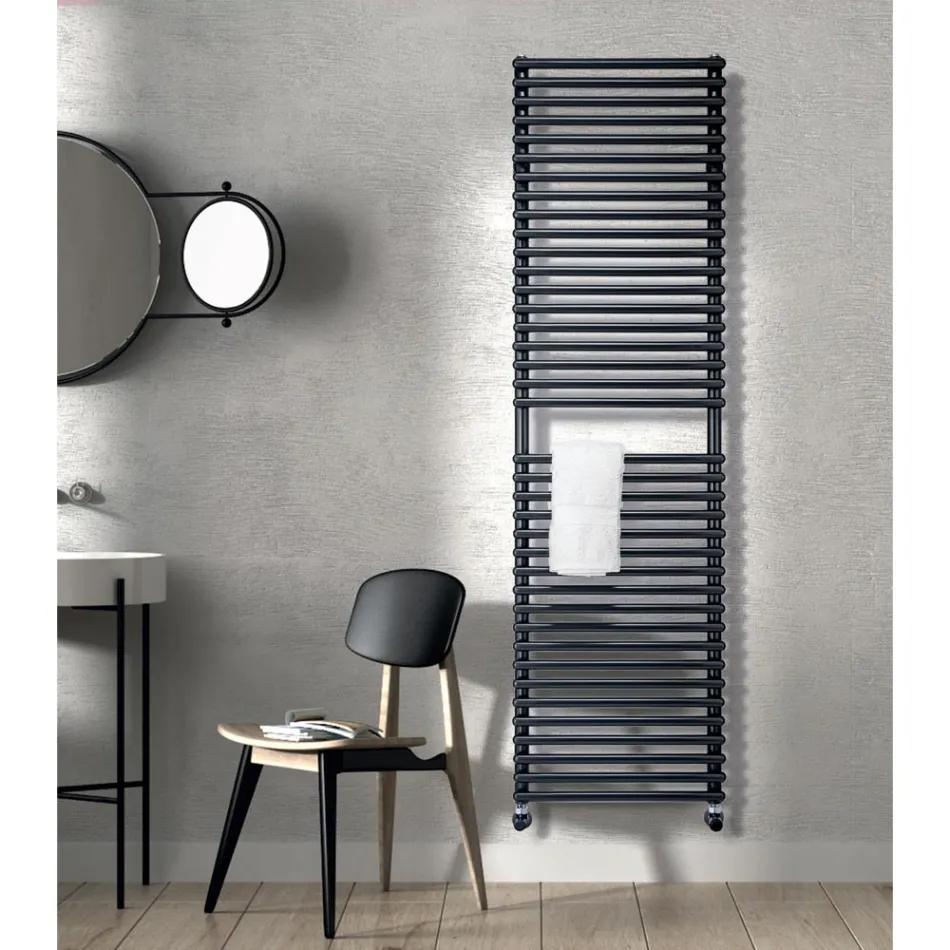 Mixed Towel Warmer Made in Carbon Steel - Soft Viadurini