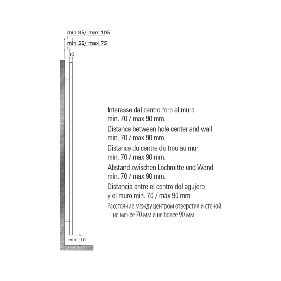Single Hydraulic Towel Warmer in Carbon Steel Rust Made in Italy - Alan Viadurini